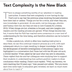 Text Complexity-the New Black