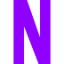 Violet letter n icon