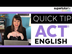 ACT® English QUICK TIP #5: Equ