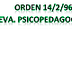 Orden 14/2/96 ev. Psicopedagóg