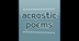 Acrostic Poem- FREE