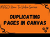 How To - Duplicating Pages in