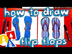 How To Draw Flip-Flop Sandals