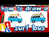 How To Draw A Summer Surf Bus