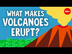 What makes volcanoes erupt? -