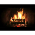Snowy Yule Log Fireplace with 